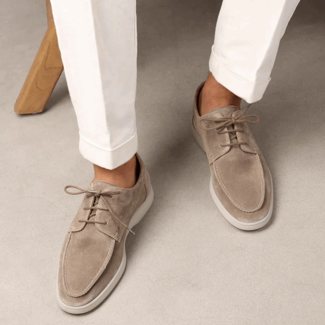 Luca - Suede Lace-Up Loafers