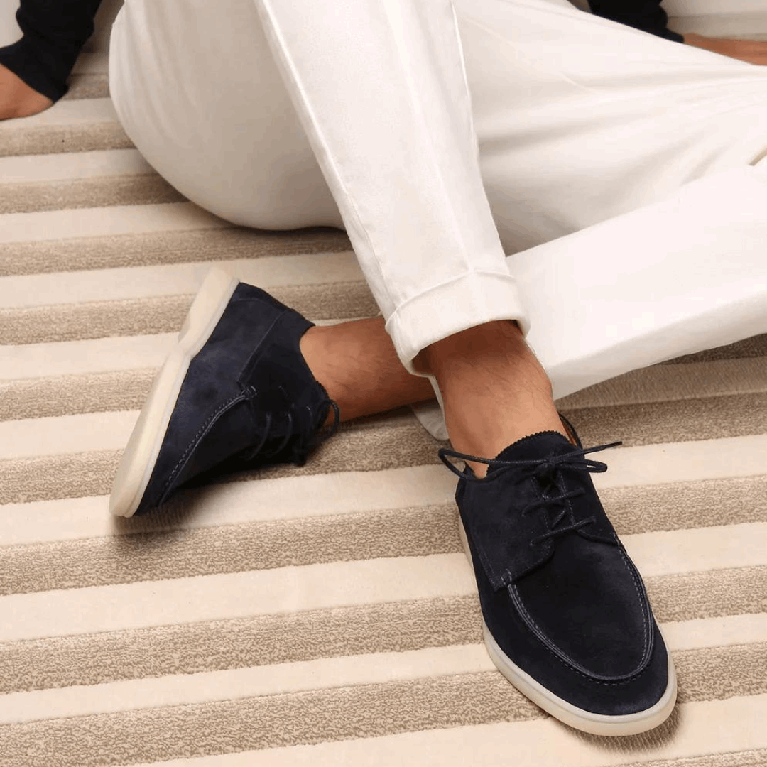 Luca - Suede Lace-Up Loafers